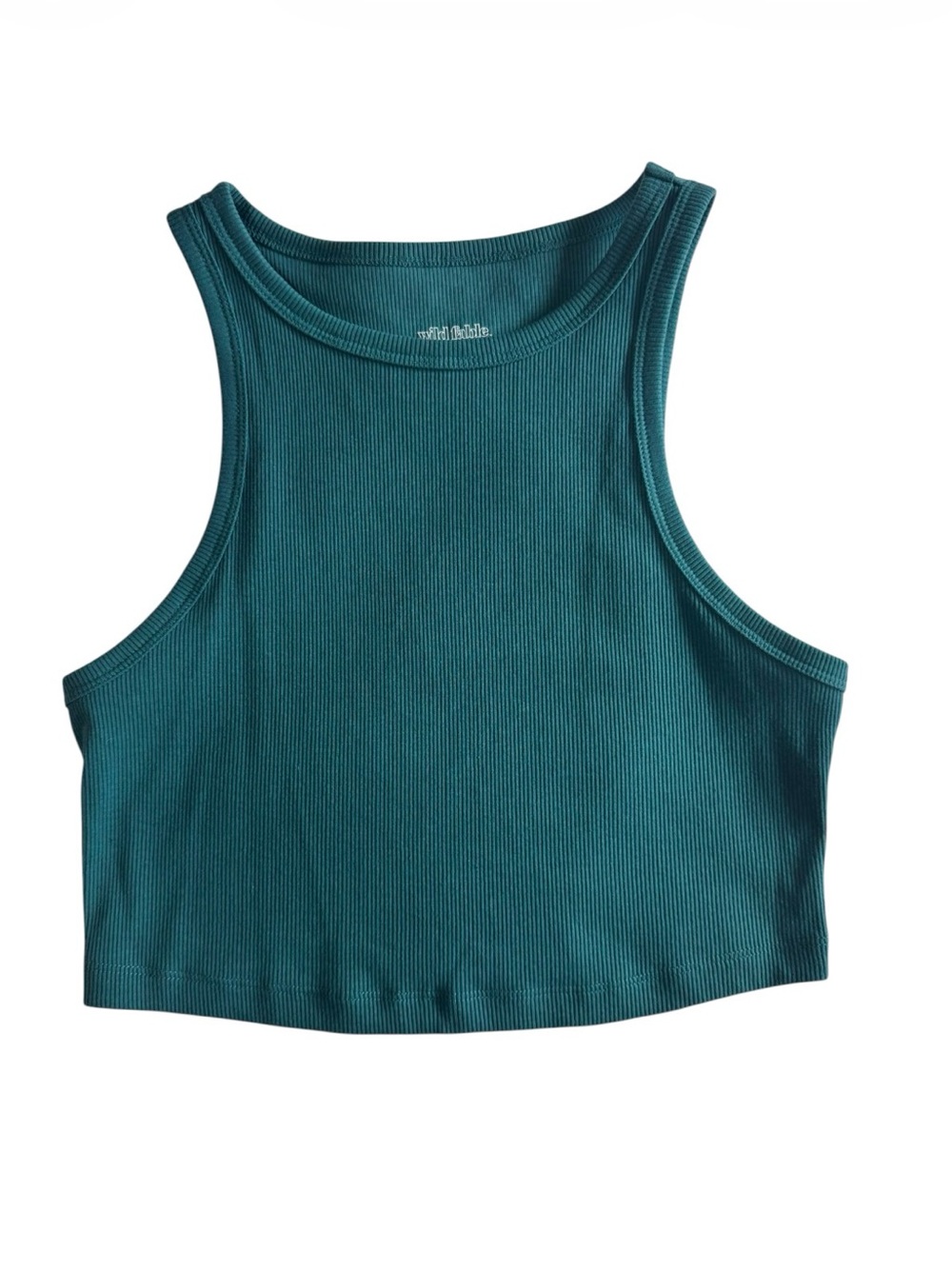 wild fable Teal Ribbed Crop Tank